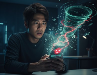 スマホがウイルスに感染して電話帳が盗まれている