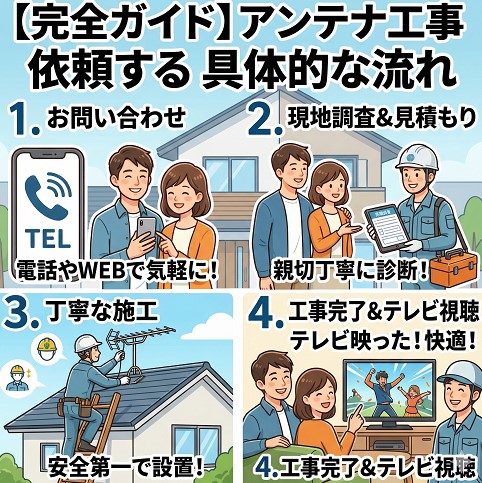 アンテナ工事を依頼する具体的な流れ