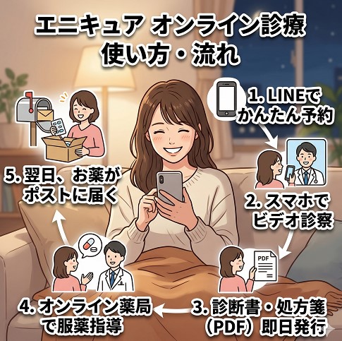 エニキュア オンライン診療の使い方・流れ
