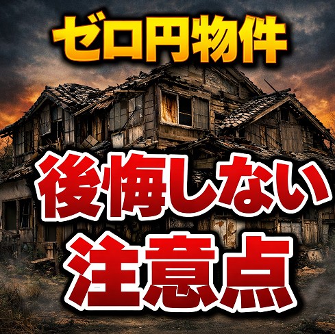 ゼロ円物件で後悔しないための注意点