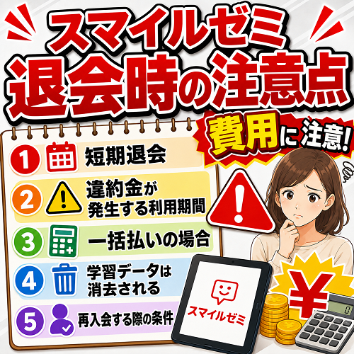 スマイルゼミ退会時の注意点と費用